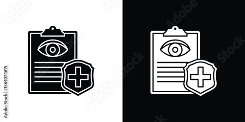 Vision insurance icon silhouette vector in black colors. flat symbol logo design style