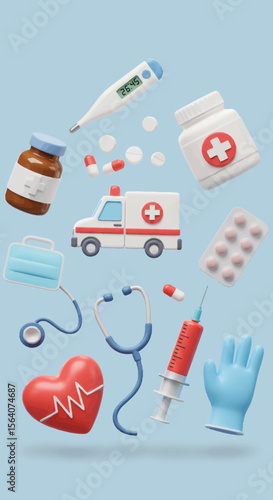 A Comprehensive Collection of Medical Icons Representing Healthcare Services Emergency Care and Treatment Methods