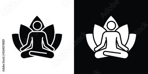 Wellness icon silhouette vector in black colors. flat symbol logo design style