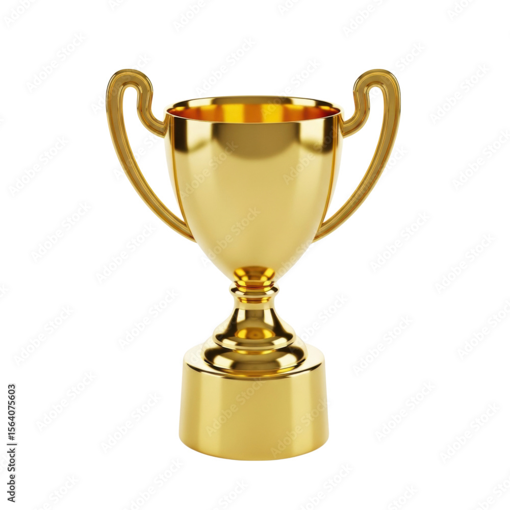 Golden trophy award with elegant design and polished finish Golden trophy award with elegant design and polished finish