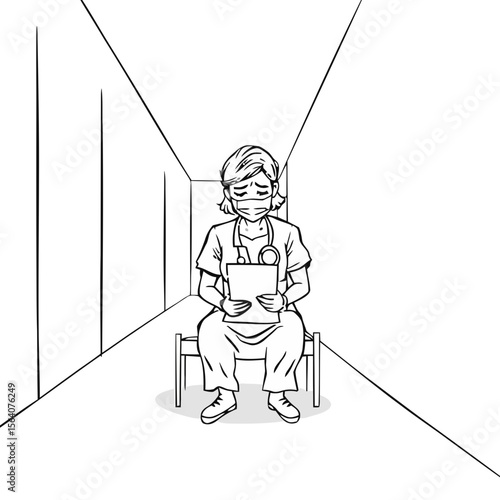 businesswomen women doctor sitting on  chair like things 