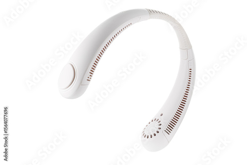 Wallpaper Mural White neck fan isolated on white background. Rechargeable portable adjustable neck fan. Full depth of field. Torontodigital.ca