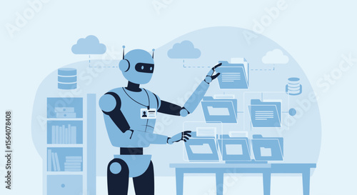 Automated Data Management: Robot Arm Organizing Digital Files in Cloud Network