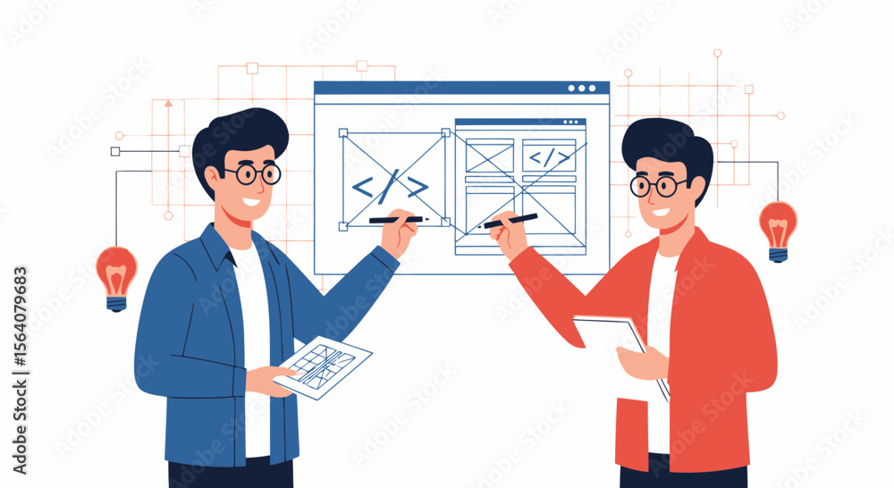 Creative Web Developers Collaborating On An Innovative Application Design Project Creative Web Developers Collaborating On An Innovative Application Design Project