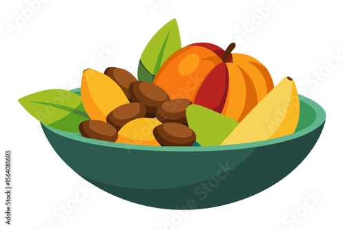 Tropical Nut and Fruit Mix Bowl with Mango for Snacking