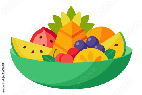 Colorful Fruit Salad with Pineapple Melon and Berries