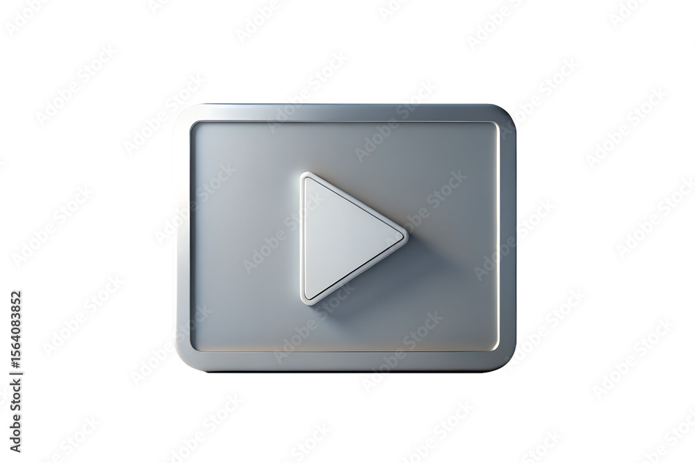 Sleek Silver Play Button 3D Rendered Media Icon for Websites and Applications Sleek Silver Play Button 3D Rendered Media Icon for Websites and Applications