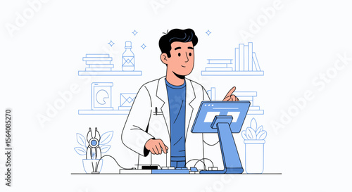 Scientist Utilizing Technology For Research And Analysis In A Modern Laboratory