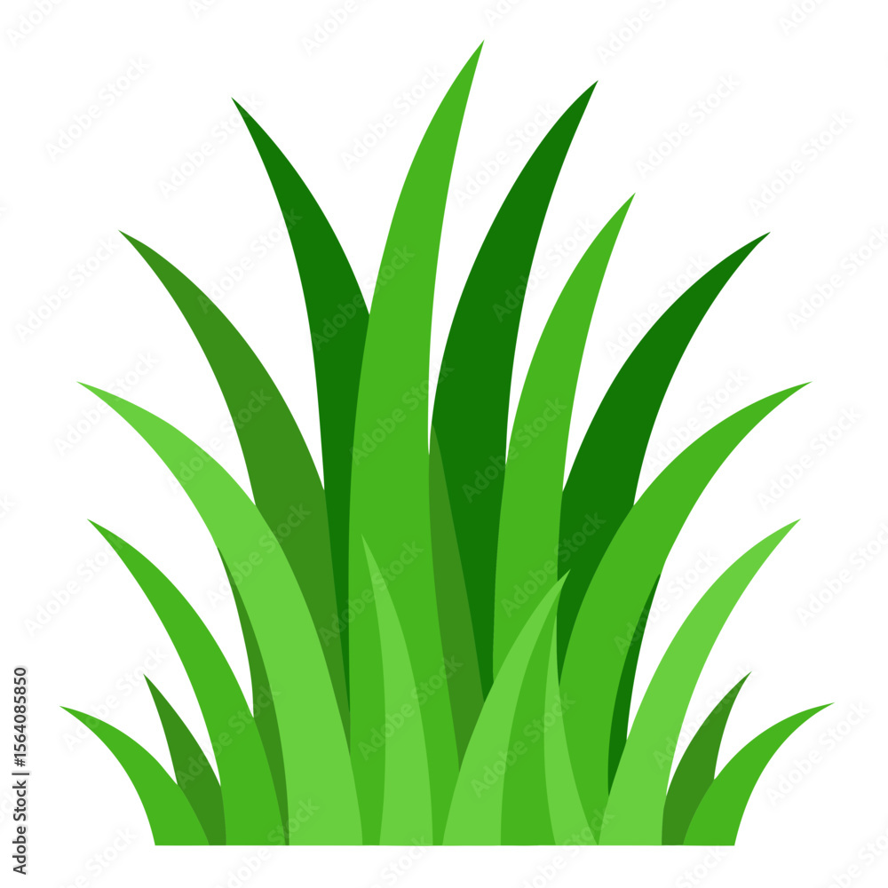 Obraz premium Fresh Grass Icon Seasonal Vector Illustration for Springtime Designs