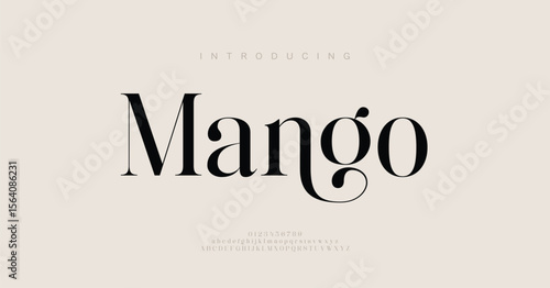 Mango Elegant alphabet letters font logo. Typography modern minimal lettering serif italic fonts decorative wedding vintage retro logos. vector illustration
