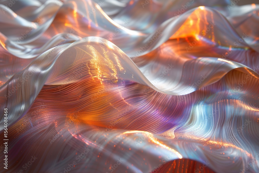 Obraz premium Colorful ripples of translucent fabric illuminated by soft light in an artistic arrangement
