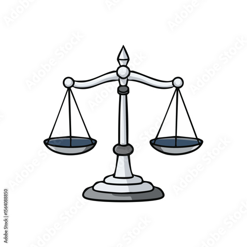 Cartoon Scales of Justice Symbol Balancing Scales Law Legal Illustration Justice System