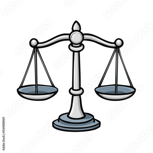 Justice Scales Depicting Fairness and Equality within Legal System Illustration