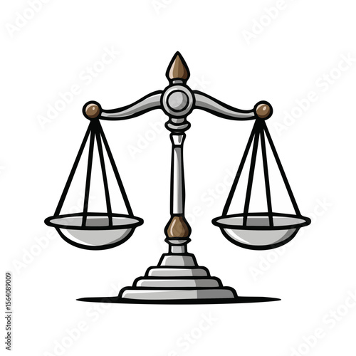 Stylized Scales of Justice Representing Law Legal System and Balance on Dark Background