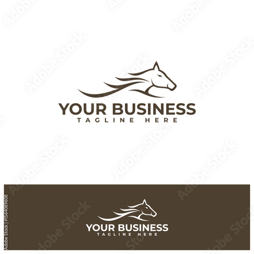 Fast Horse logo simple elegance and clean design template flat style