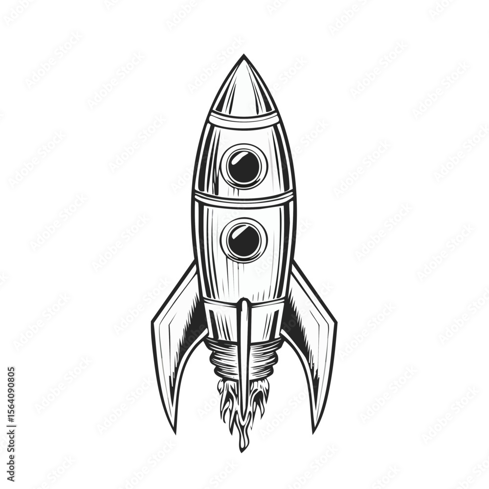 Monochrome Rocket Launch Artwork Space Exploration Illustration Spacecraft Flying on Black Backdrop Science Fiction Image Monochrome Rocket Launch Artwork Space Exploration Illustration Spacecraft Flying on Black Backdrop Science Fiction Image