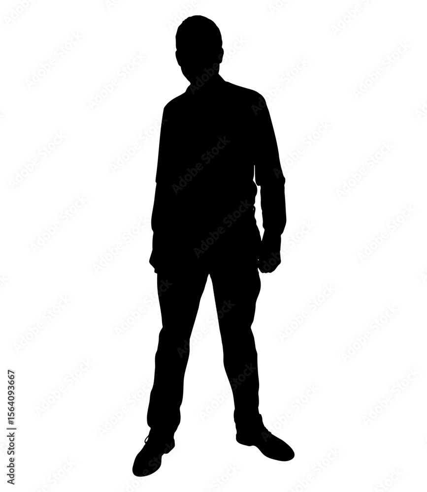 Silhouette of standing man. Vector illustration Silhouette of standing man. Vector illustration