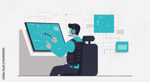 Data Monitoring Specialist Manages Complex Systems Through Advanced Interface