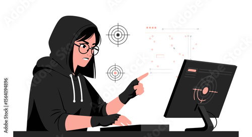 Digital Vigilante A Cyber Security Professional Analyzing Threat Data On Screen