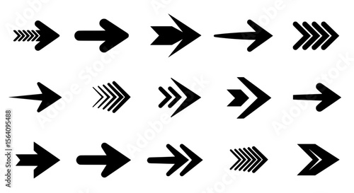 Navigational Direction: Array of versatile arrow icons, each meticulously crafted to represent movement and direction. A visual symphony of guidance, perfect for modern design applications.