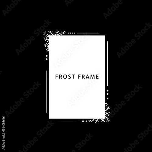 Frost Frame: A graphic rendering of an elegant, minimalistic frost-themed frame design, perfect for winter season-related visual elements.