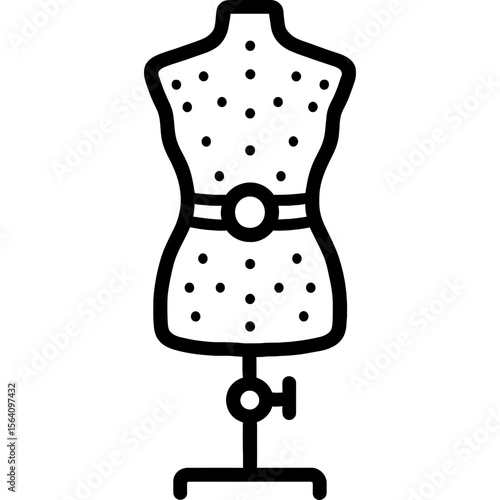 Dress form mannequin outline icon vector