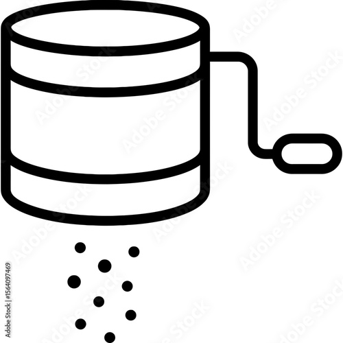 Flour sifter outline icon vector