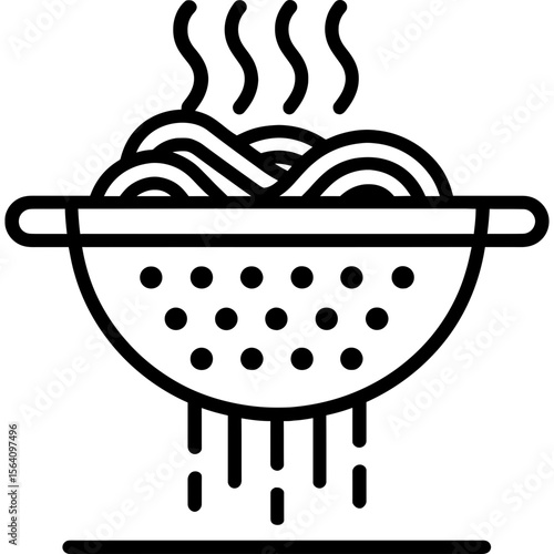 Pasta colander outline icon vector