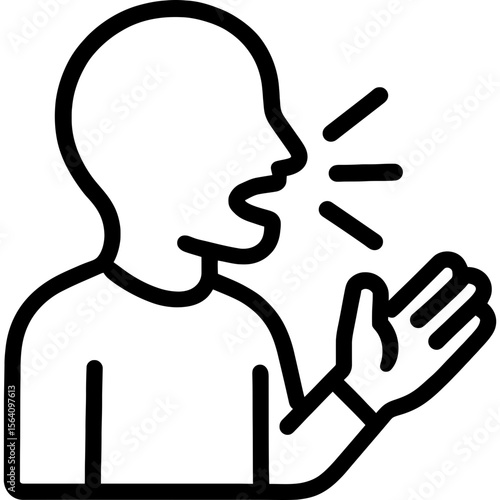 Person talking outline icon vector