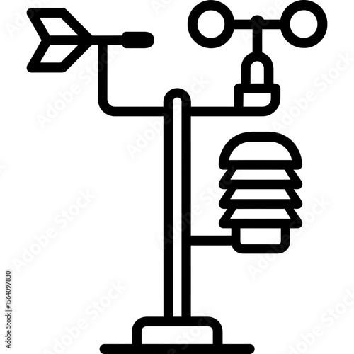 Weather station outline icon vector