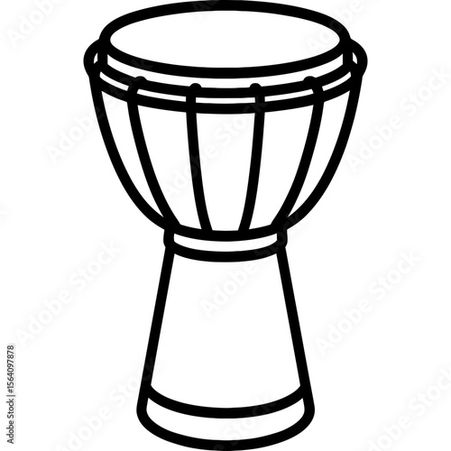 African djembe drum outline icon vector