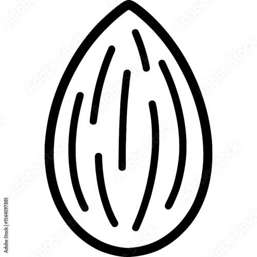 Almond outline icon vector