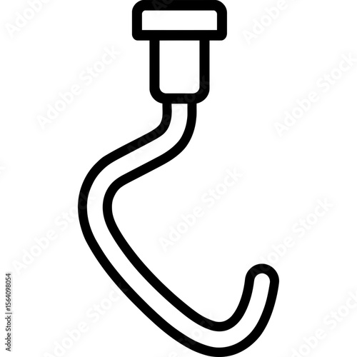 Dough hook mixer attachment outline icon vector