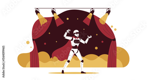 Robotic Performer Emerges On Stage To Dazzle Audience With Technological Prowess