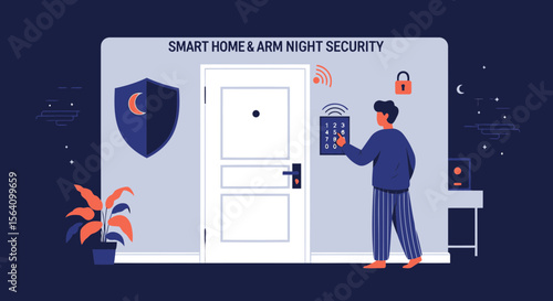 Securing Modern Living Protecting Home Via Smart Security System At Night