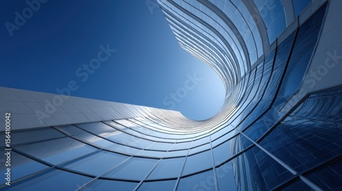 Curved glass building exterior modern architecture cityscape