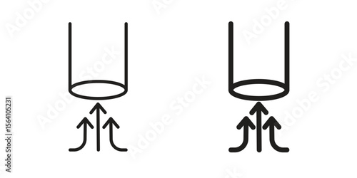 Air suction icon in Thin linear and flat style. sign and symbol set