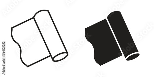 Aluminum foil icon in Thin linear and flat style. sign and symbol set