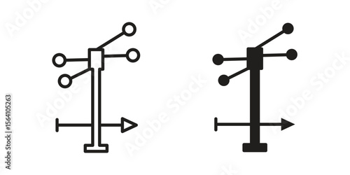 Anemometer icon in Thin linear and flat style. sign and symbol set