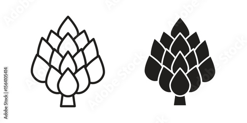 Artichoke icon in Thin linear and flat style. sign and symbol set