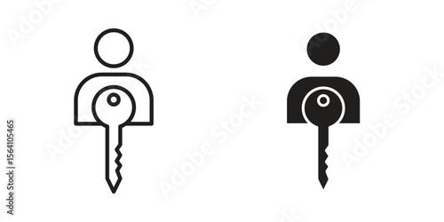 Authentication icon in Thin linear and flat style. sign and symbol set