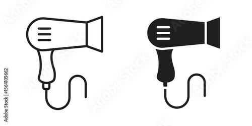 Blow dryer icon in Thin linear and flat style. sign and symbol set