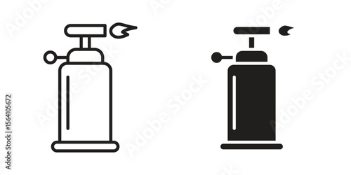 Blowtorch icon in Thin linear and flat style. sign and symbol set