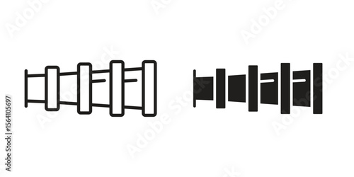 Boat Telescope icon in Thin linear and flat style. sign and symbol set