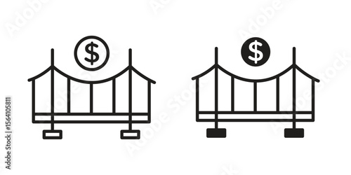 Bridging loan icon in Thin linear and flat style. sign and symbol set
