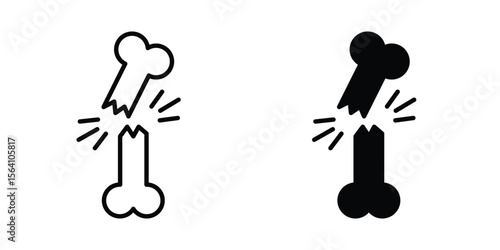 Broken bone icon in Thin linear and flat style. sign and symbol set