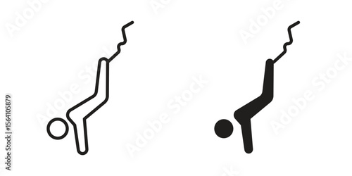 Bungee jumping icon in Thin linear and flat style. sign and symbol set