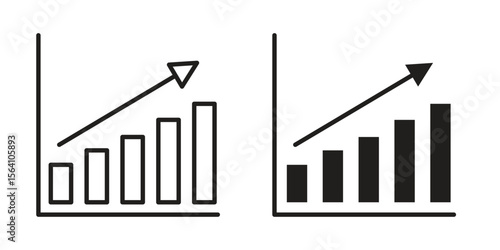 Business performance icon in Thin linear and flat style. sign and symbol set
