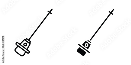 Car dipstick icon in Thin linear and flat style. sign and symbol set