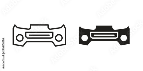 Car bumper icon in Thin linear and flat style. sign and symbol set